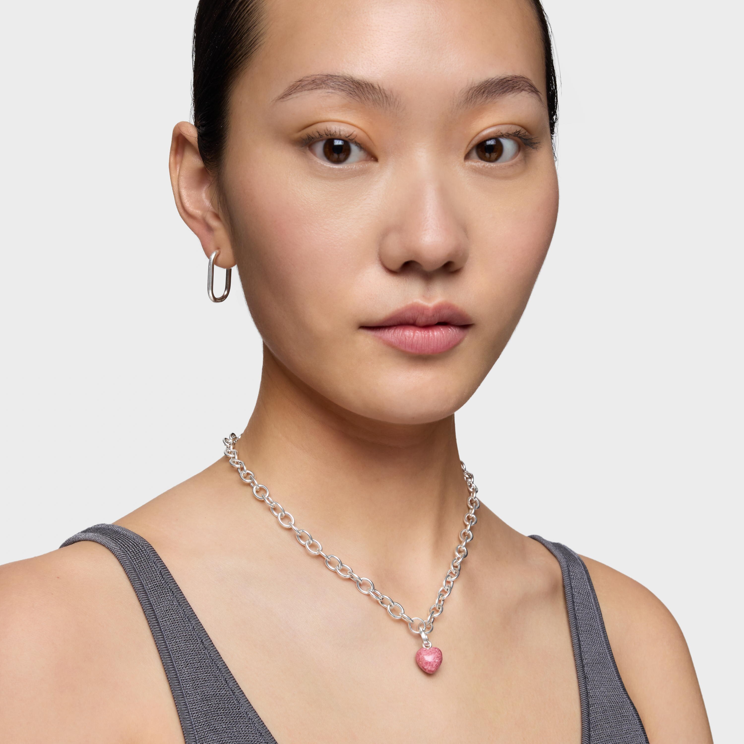 Silver Pendant with rhodonite TOUS Flechazo