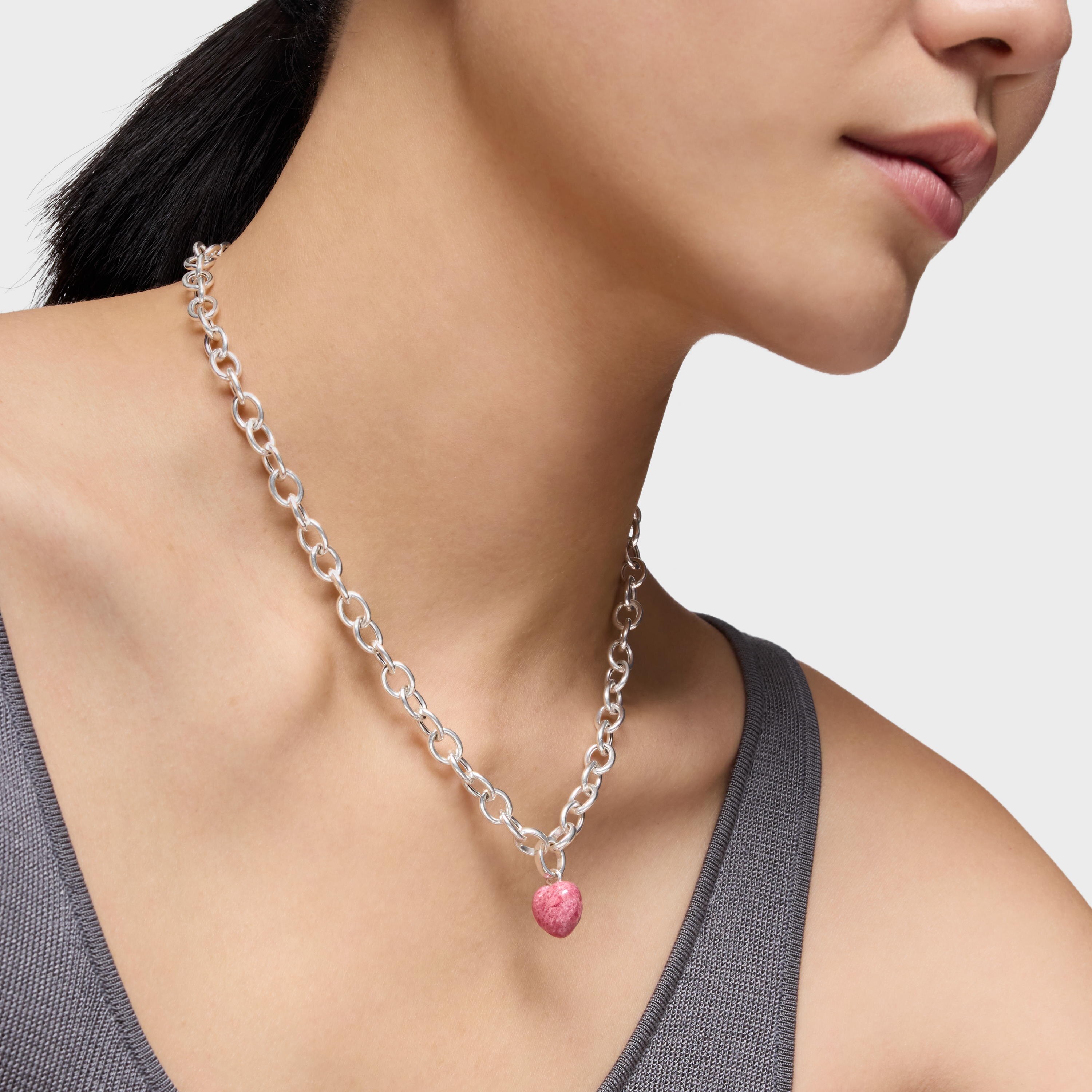 Silver Pendant with rhodonite TOUS Flechazo