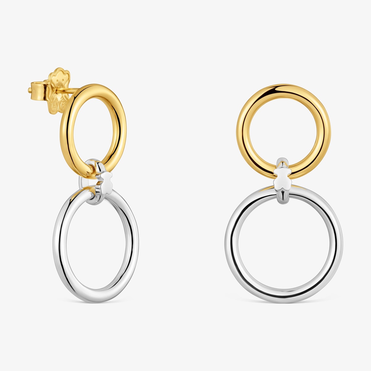 Tous - Pendientes Doble Círculo Bicolor Straight - Bicolor