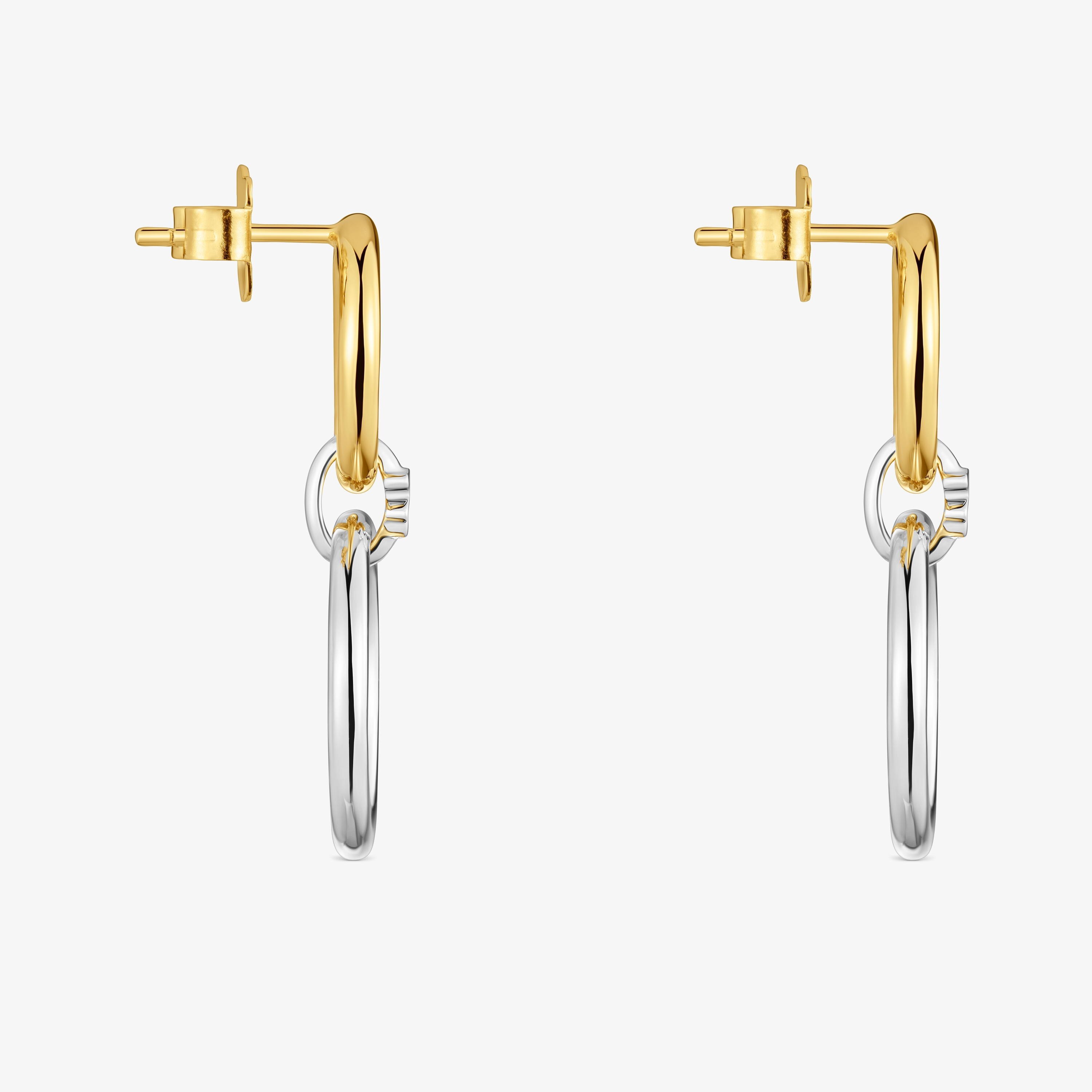 Two-tone Double circle earrings TOUS Straight