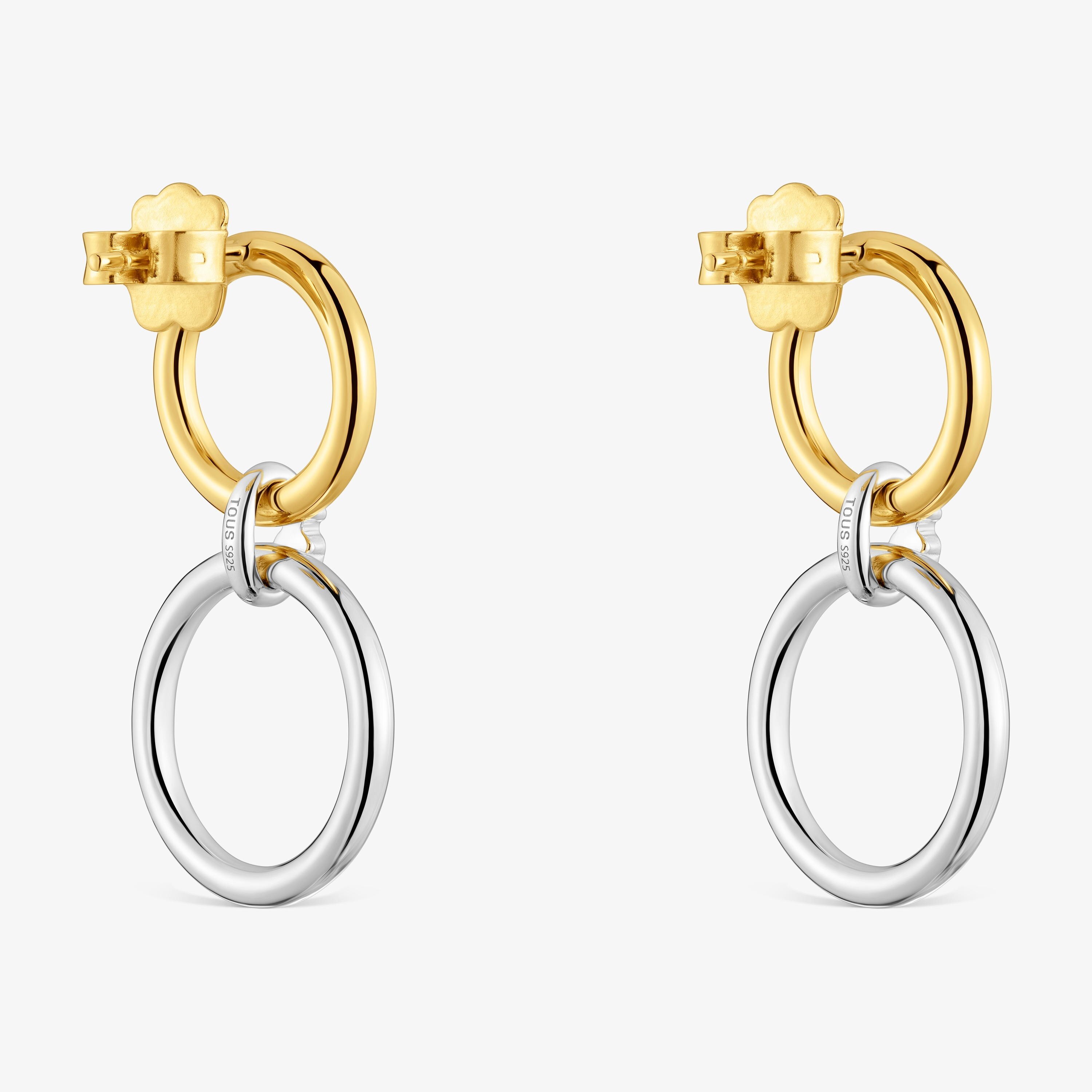 Two-tone Double circle earrings TOUS Straight