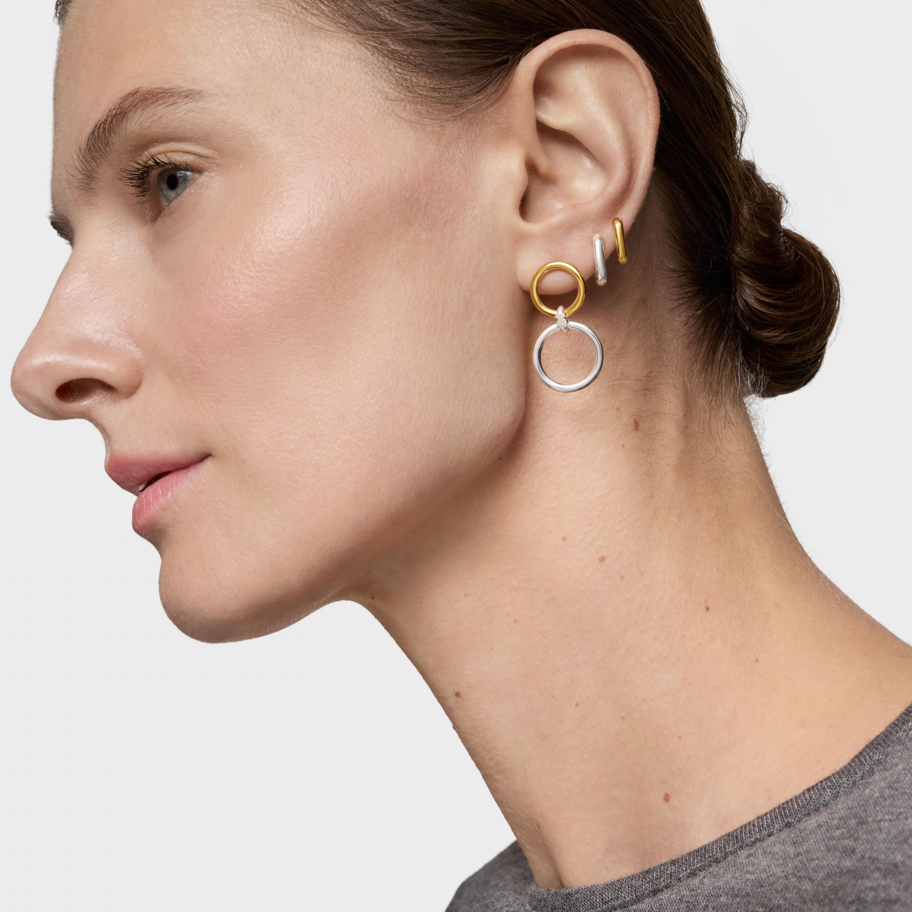 Two-tone Double circle earrings TOUS Straight