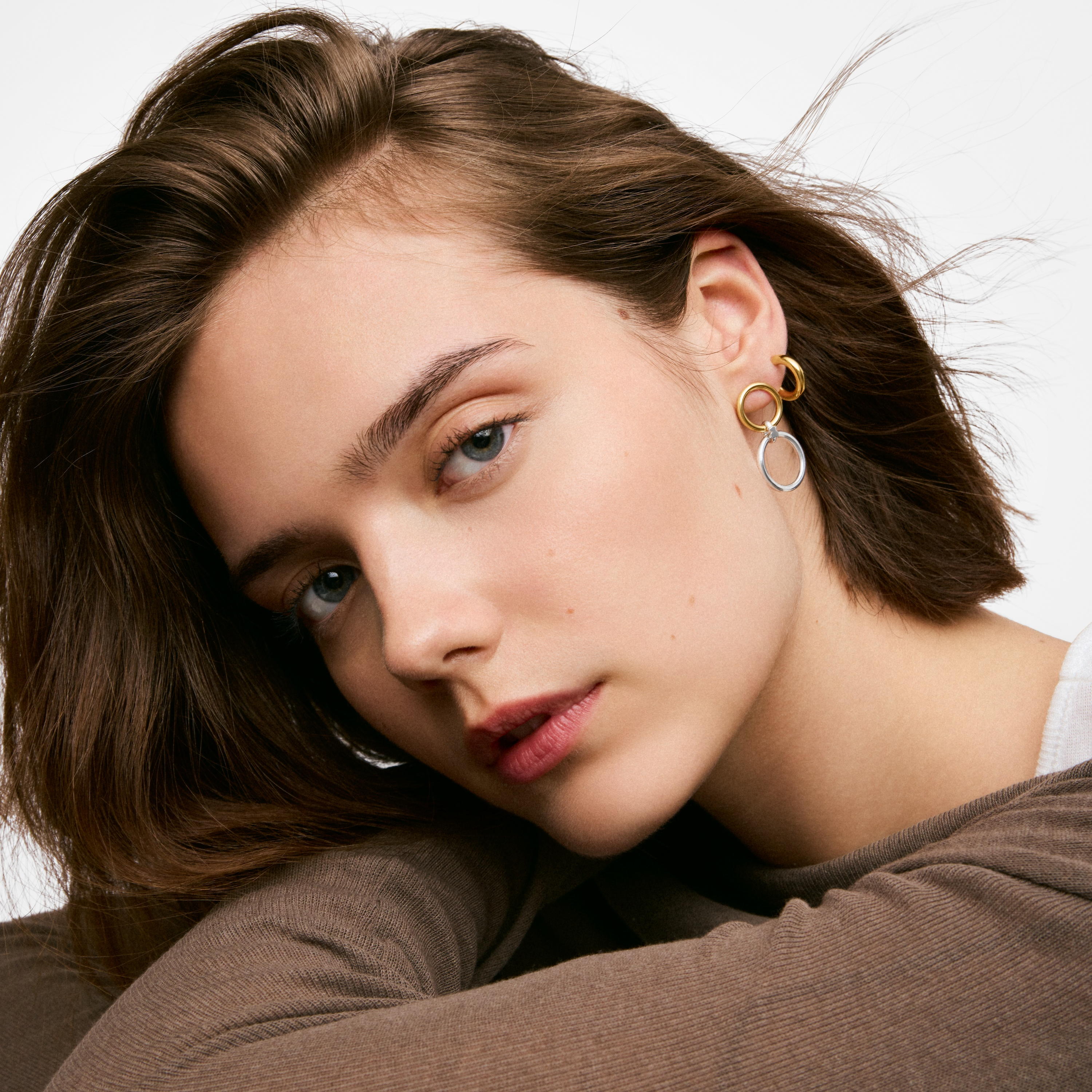 Two-tone Double circle earrings TOUS Straight