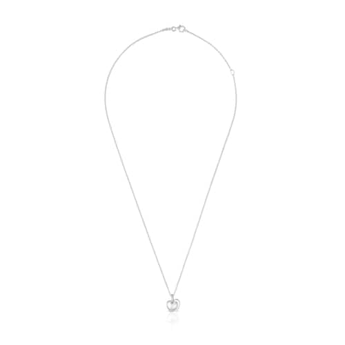 Srebrny Naszyjnik z podw&oacute;jnym sercem 9 mm TOUS Flechazo