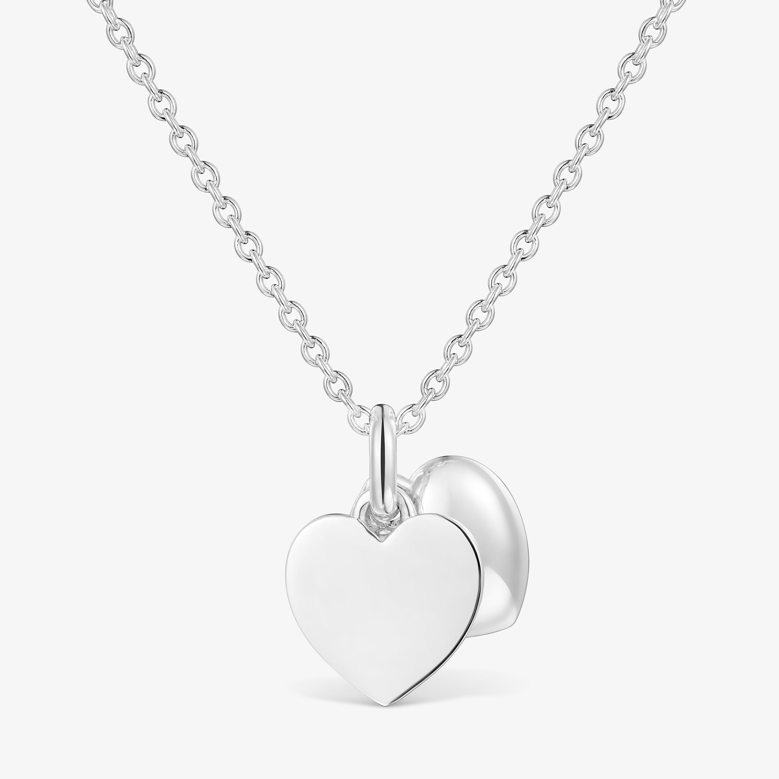 9 mm silver double-heart Necklace TOUS Flechazo