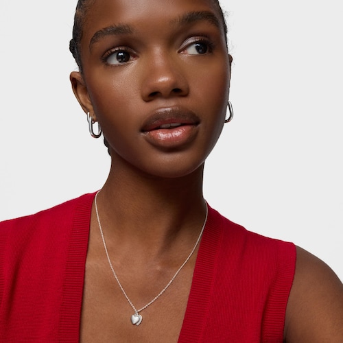 Srebrny Naszyjnik z podw&oacute;jnym sercem 9 mm TOUS Flechazo