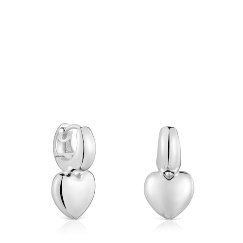 Silver heart-motif Hoop earrings TOUS Flechazo