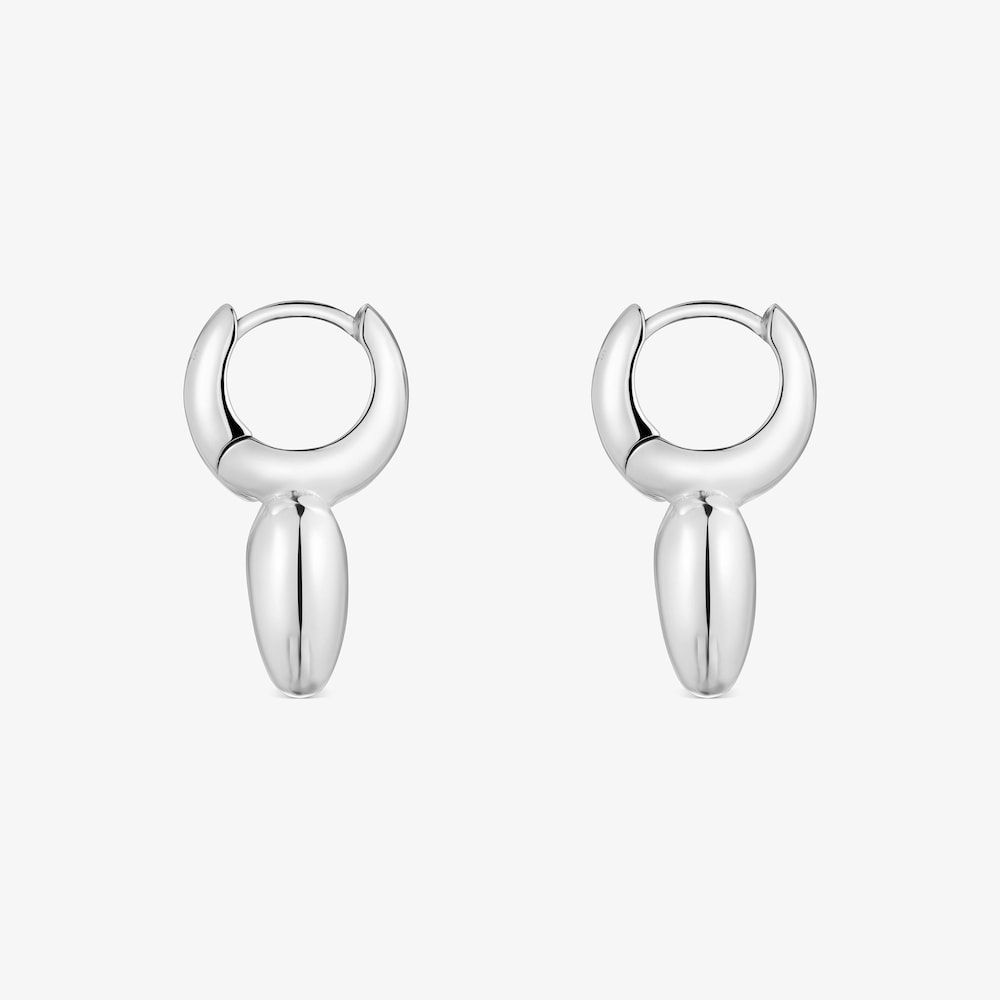 Boucles d&rsquo;oreilles anneaux en argent motif c&oelig;ur TOUS Flechazo