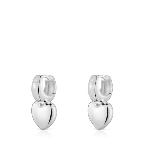 Silver heart-motif Hoop earrings TOUS Flechazo