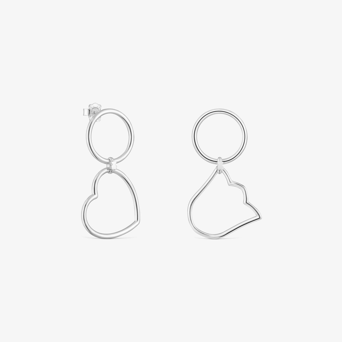 Tous - Pendientes Cortos De Plata Y Motivos Straight - Plateado