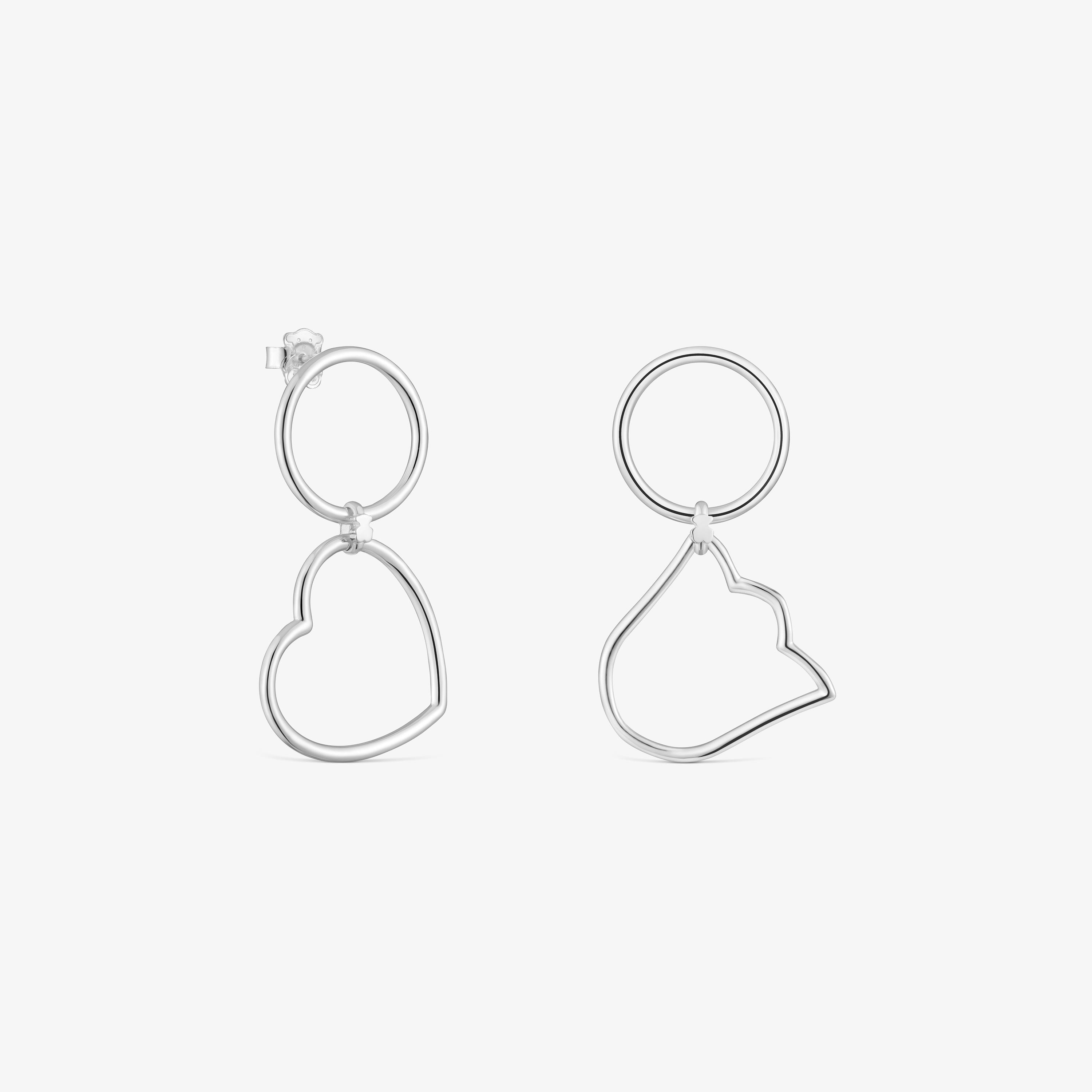 Short silver Earrings with motifs TOUS Straight