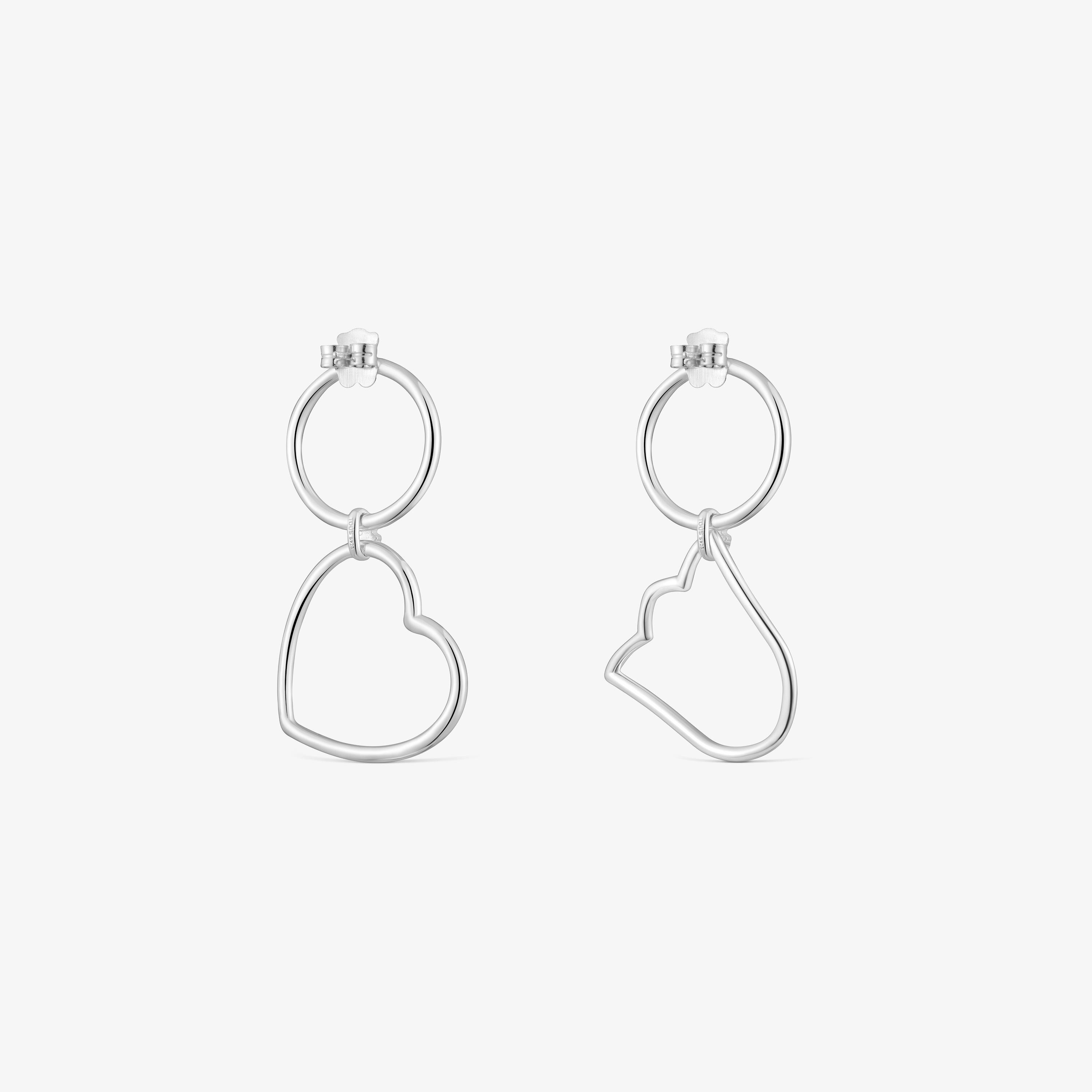 Short silver Earrings with motifs TOUS Straight