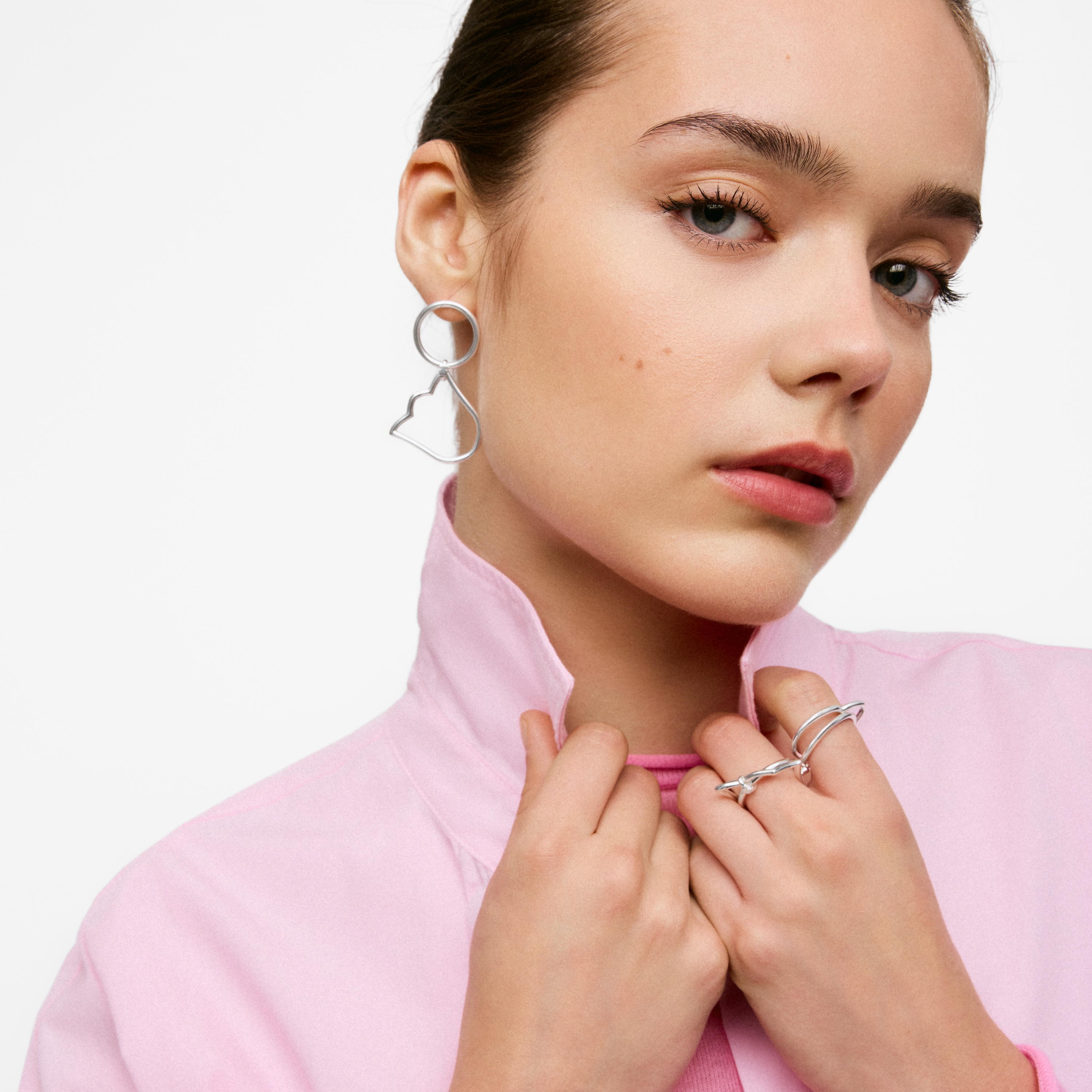 Short silver Earrings with motifs TOUS Straight
