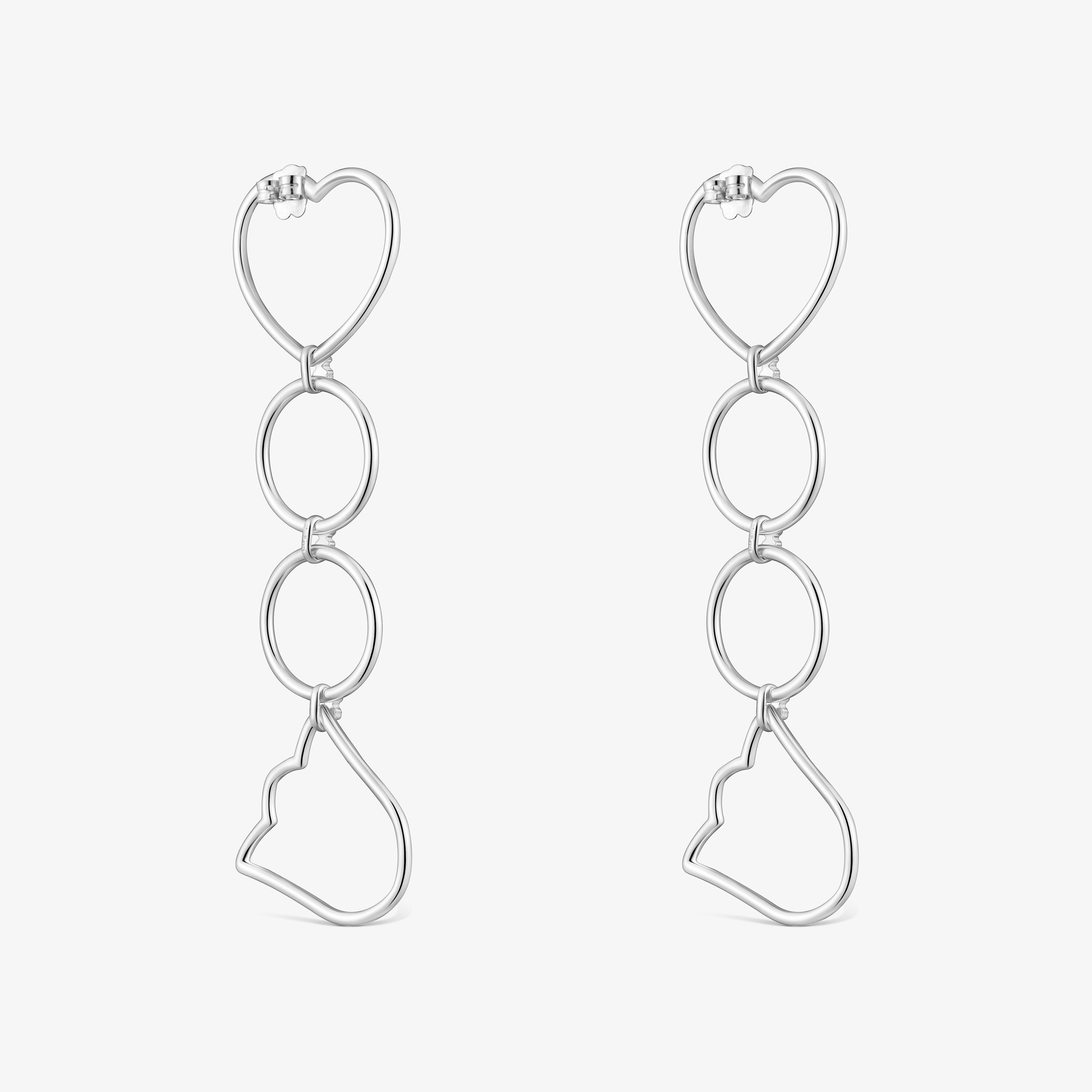Long silver Earrings with motifs TOUS Straight