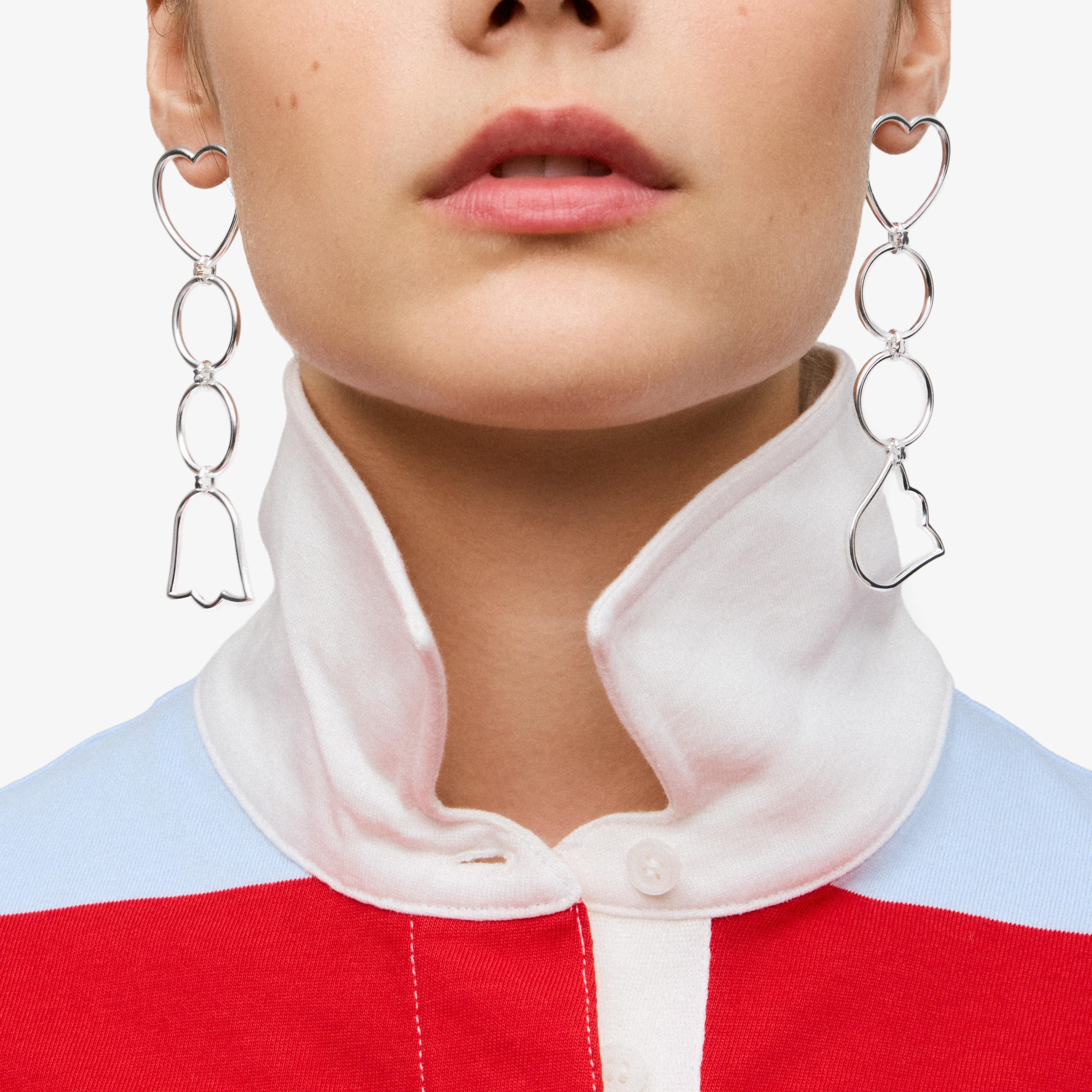 Long silver Earrings with motifs TOUS Straight