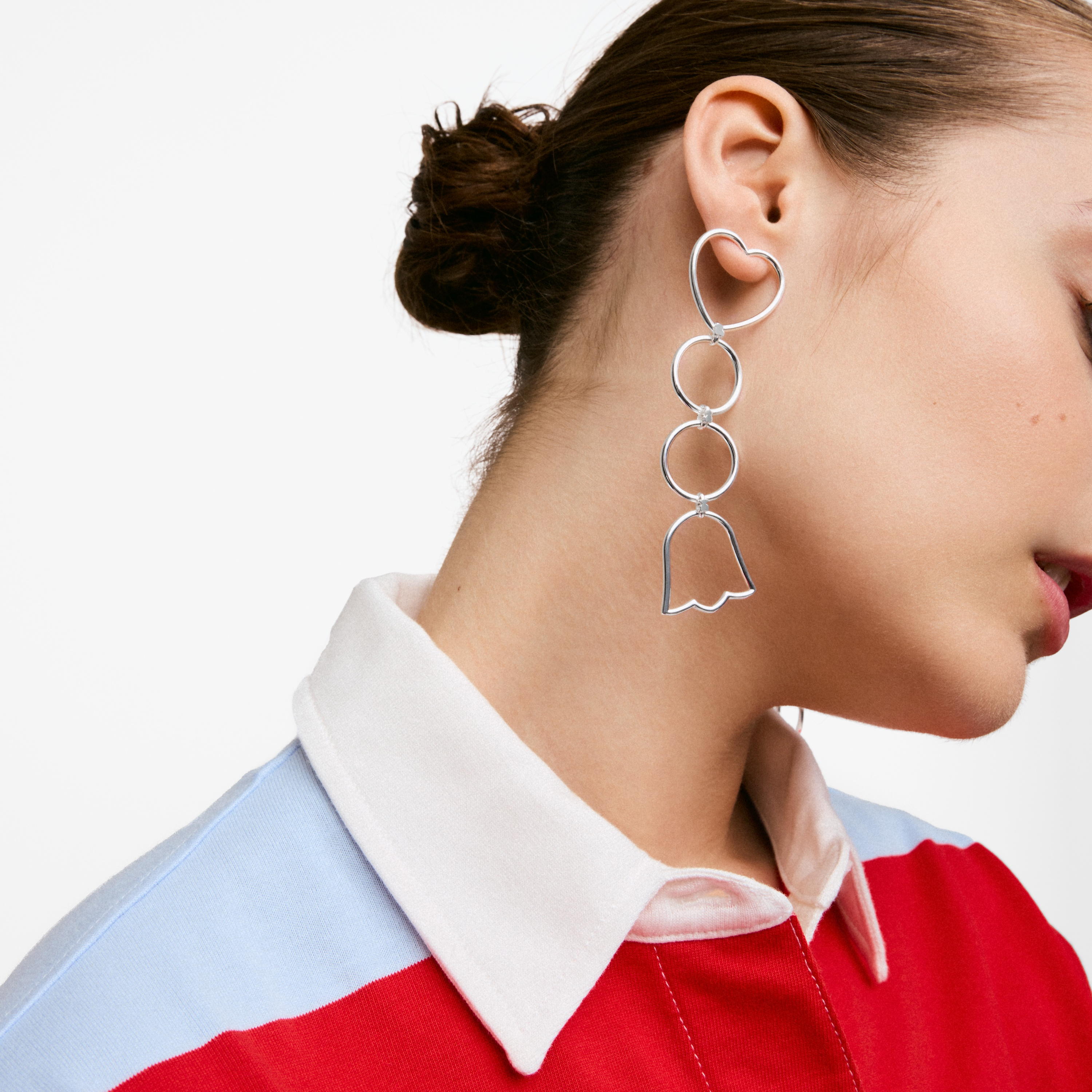 Long silver Earrings with motifs TOUS Straight