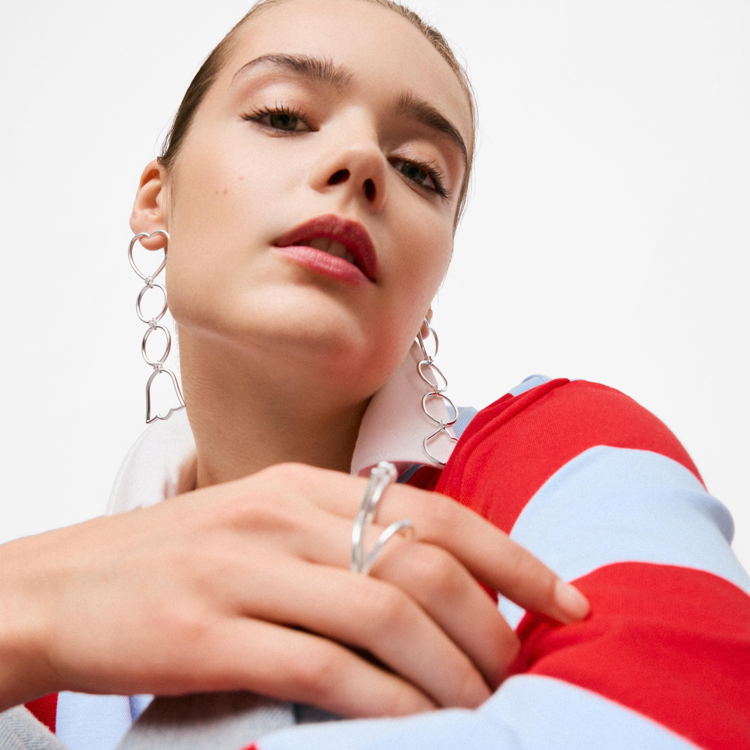 Long silver Earrings with motifs TOUS Straight