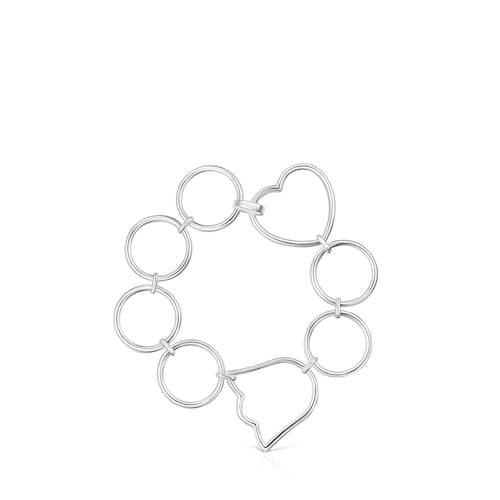 Pulsera cadena de plata y motivos Straight