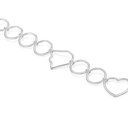 Pulsera cadena de plata y motivos Straight