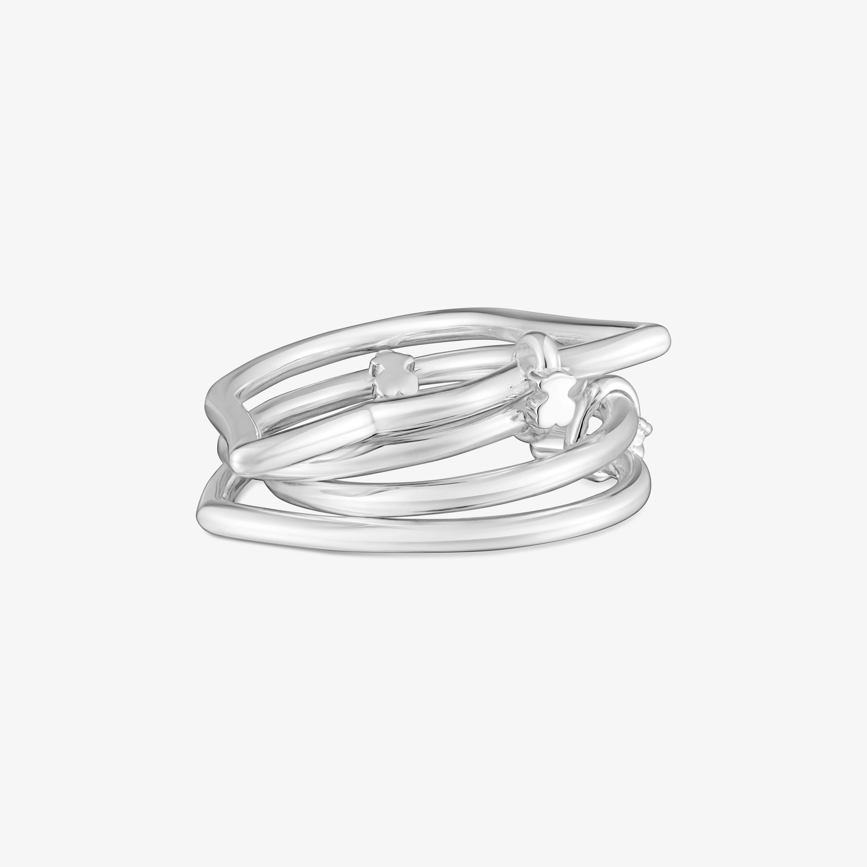 Silver Quadruple ring TOUS Straight