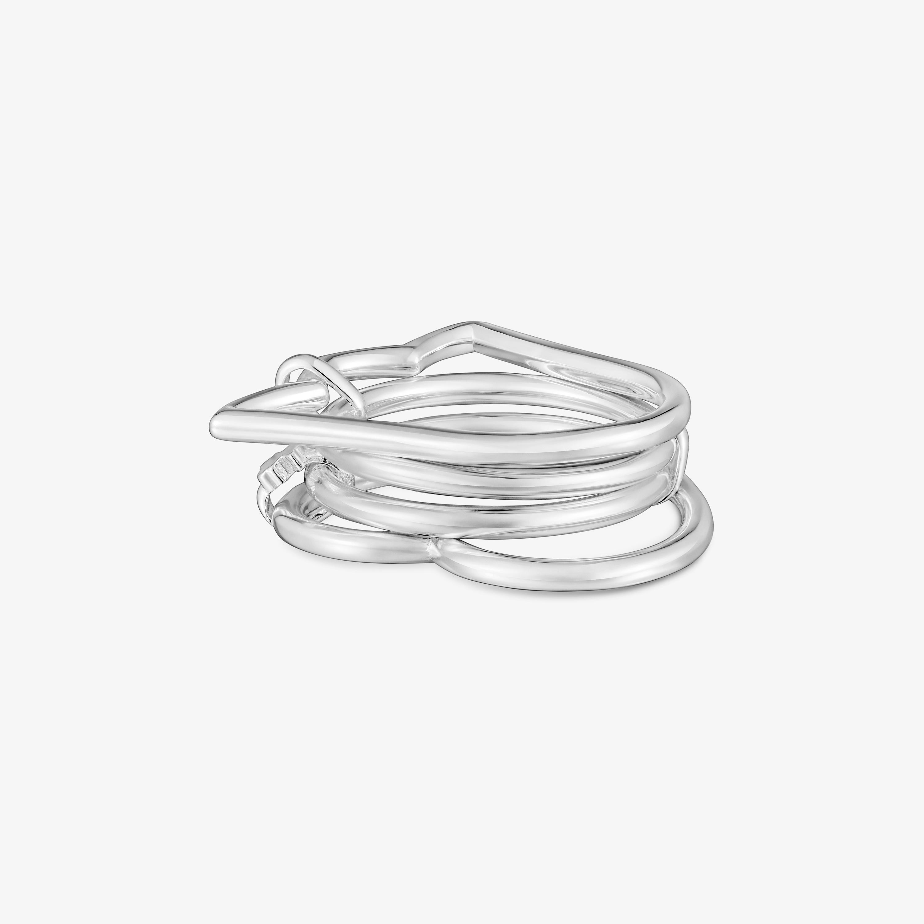 Silver Quadruple ring TOUS Straight