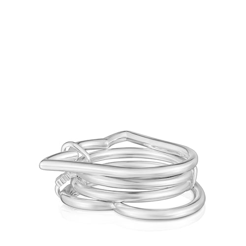 Anello quadruplo in argento TOUS Straight