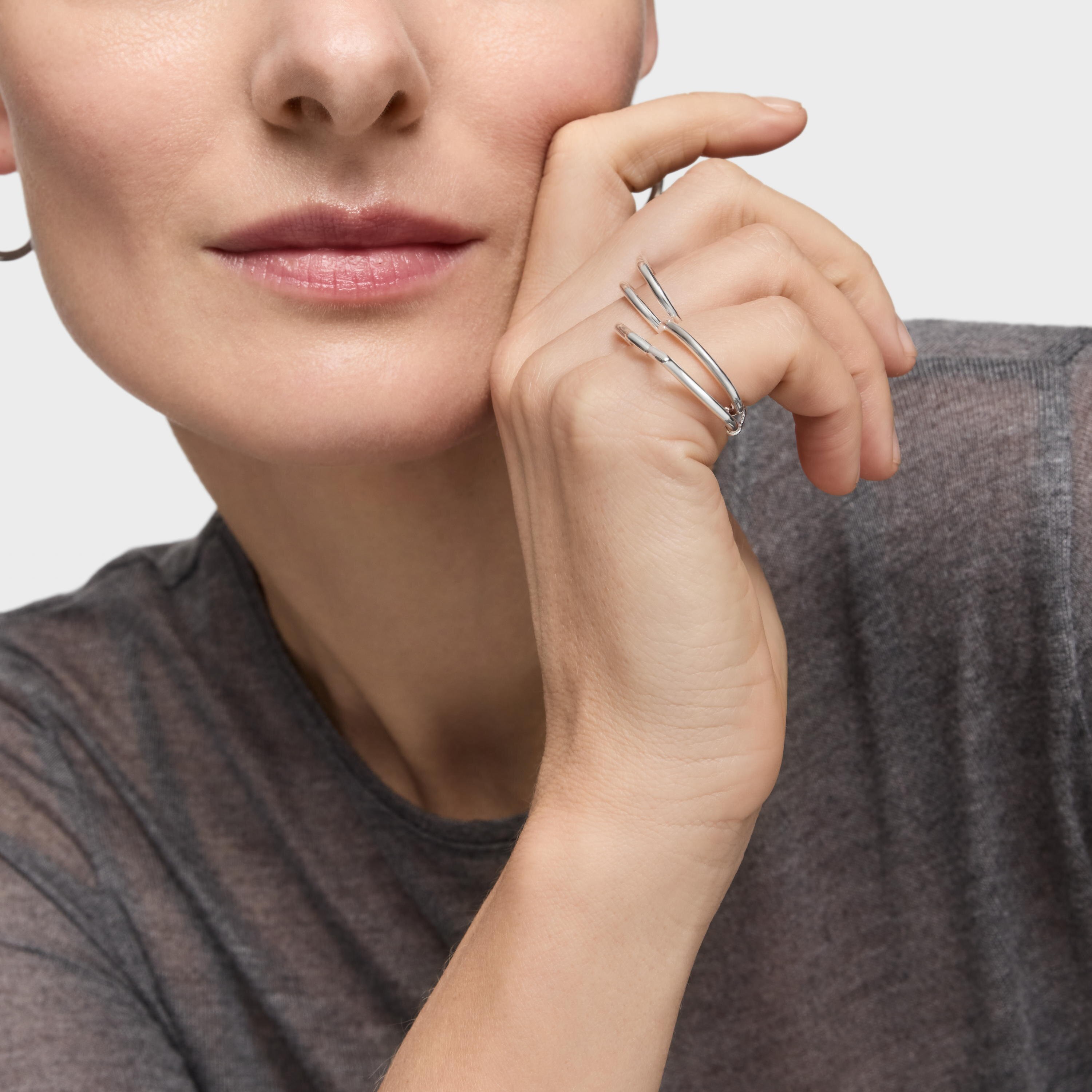 Silver Quadruple ring TOUS Straight