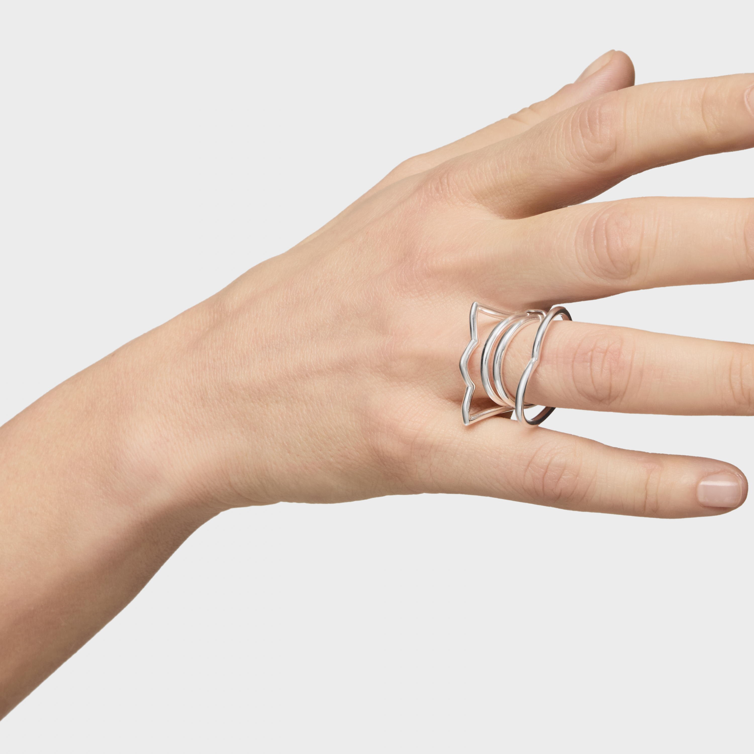 Silver Quadruple ring TOUS Straight