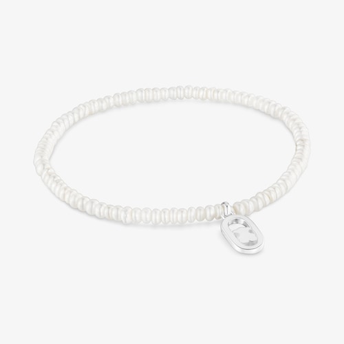 Silver and cultured pearl Elastic bracelet TOUS Camille