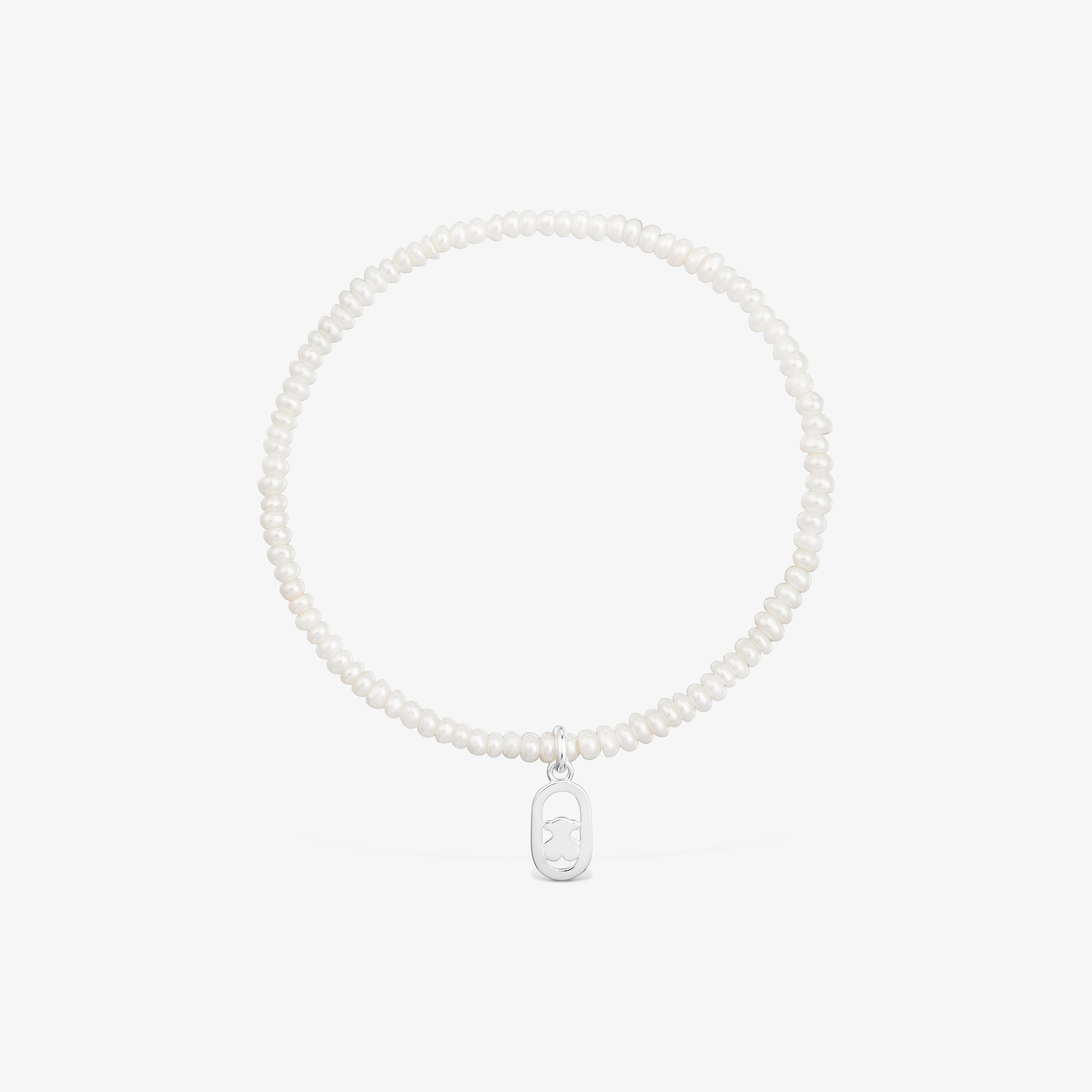 Silver and cultured pearl Elastic bracelet TOUS Camille