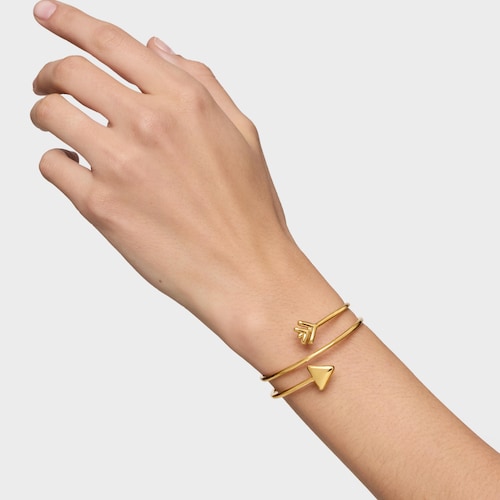 Bracciale rigido in argento placcato oro 18&nbsp;kt TOUS Flechazo