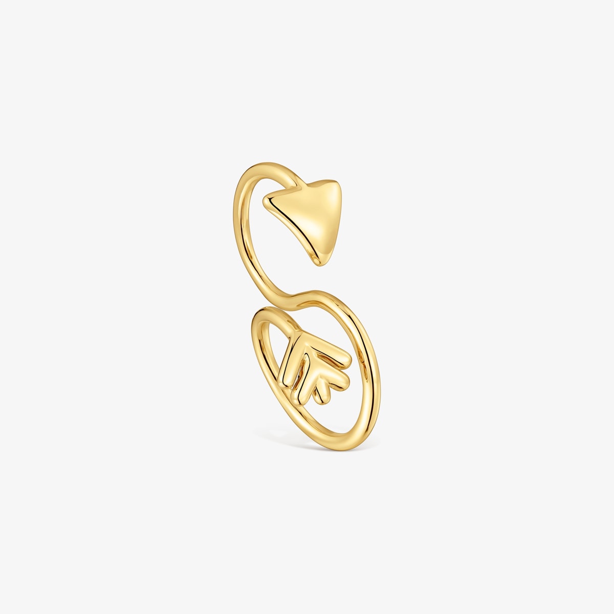 Tous - Anillo Abierto Con Baño De Oro 18 Kt Sobre Plata Tous Flechazo Talla 11