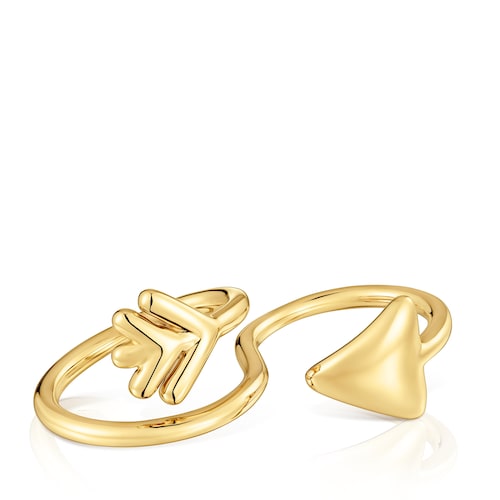Bague ouverte en argent plaqu&eacute; or 18&nbsp;ct TOUS Flechazo