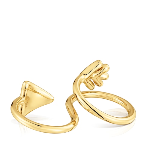 Bague ouverte en argent plaqu&eacute; or 18&nbsp;ct TOUS Flechazo