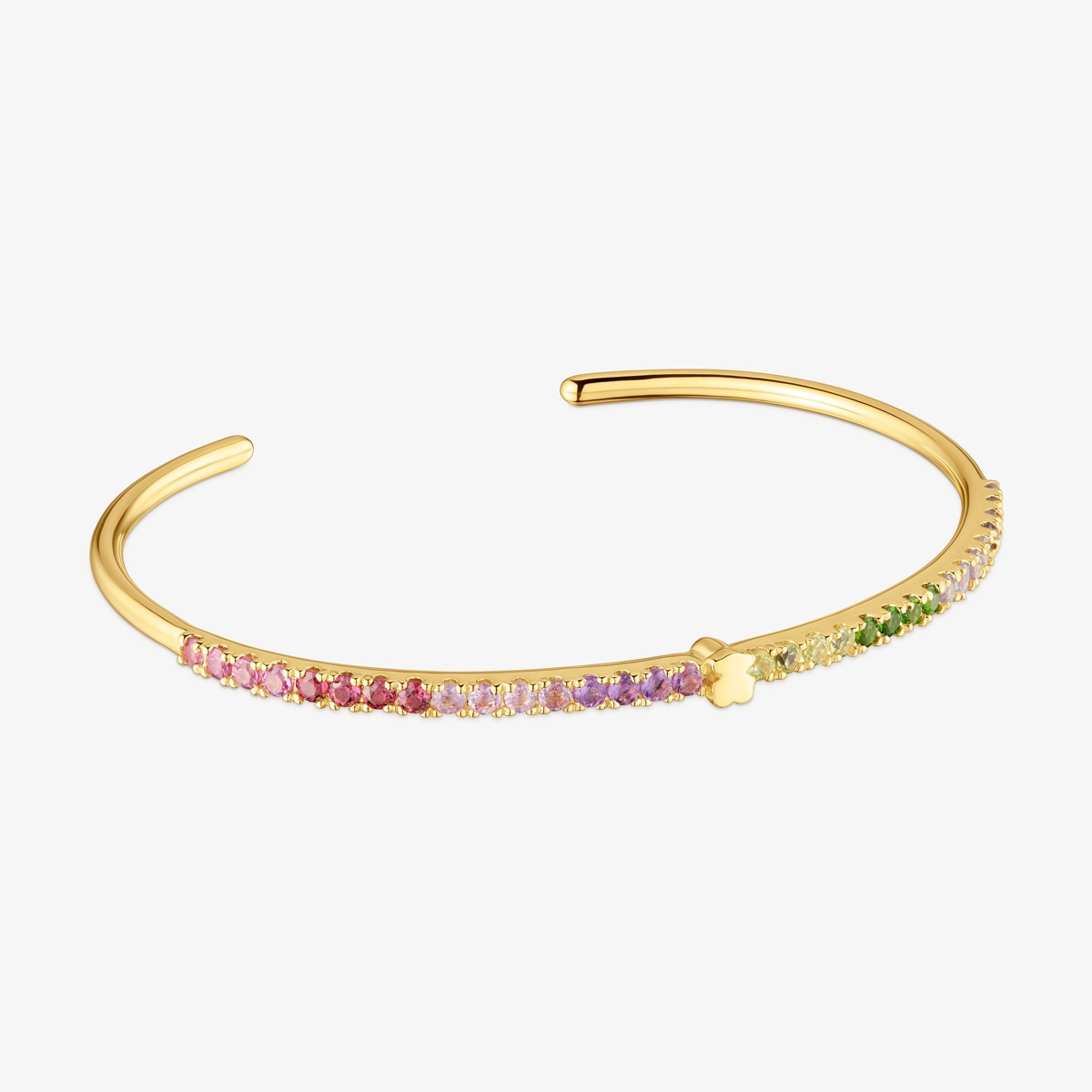 Tous - Pulsera Esclava Con Baño De Oro 18 Kt Sobre Plata Y Gemas Straight - Multi
