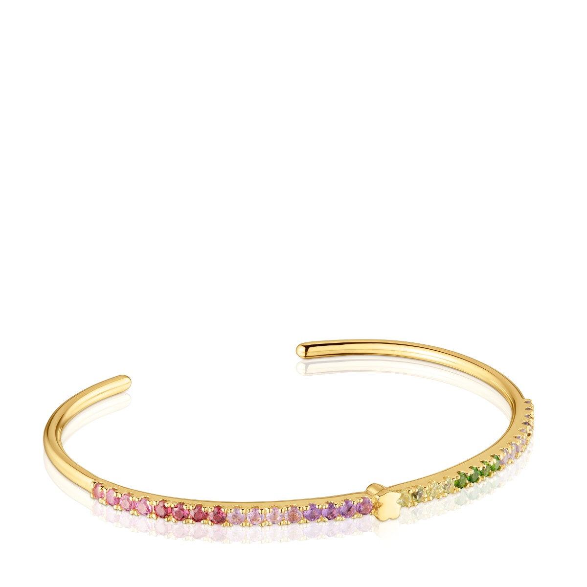 Tous - Pulsera Esclava Con Baño De Oro 18 Kt Sobre Plata Y Gemas Straight - Multi