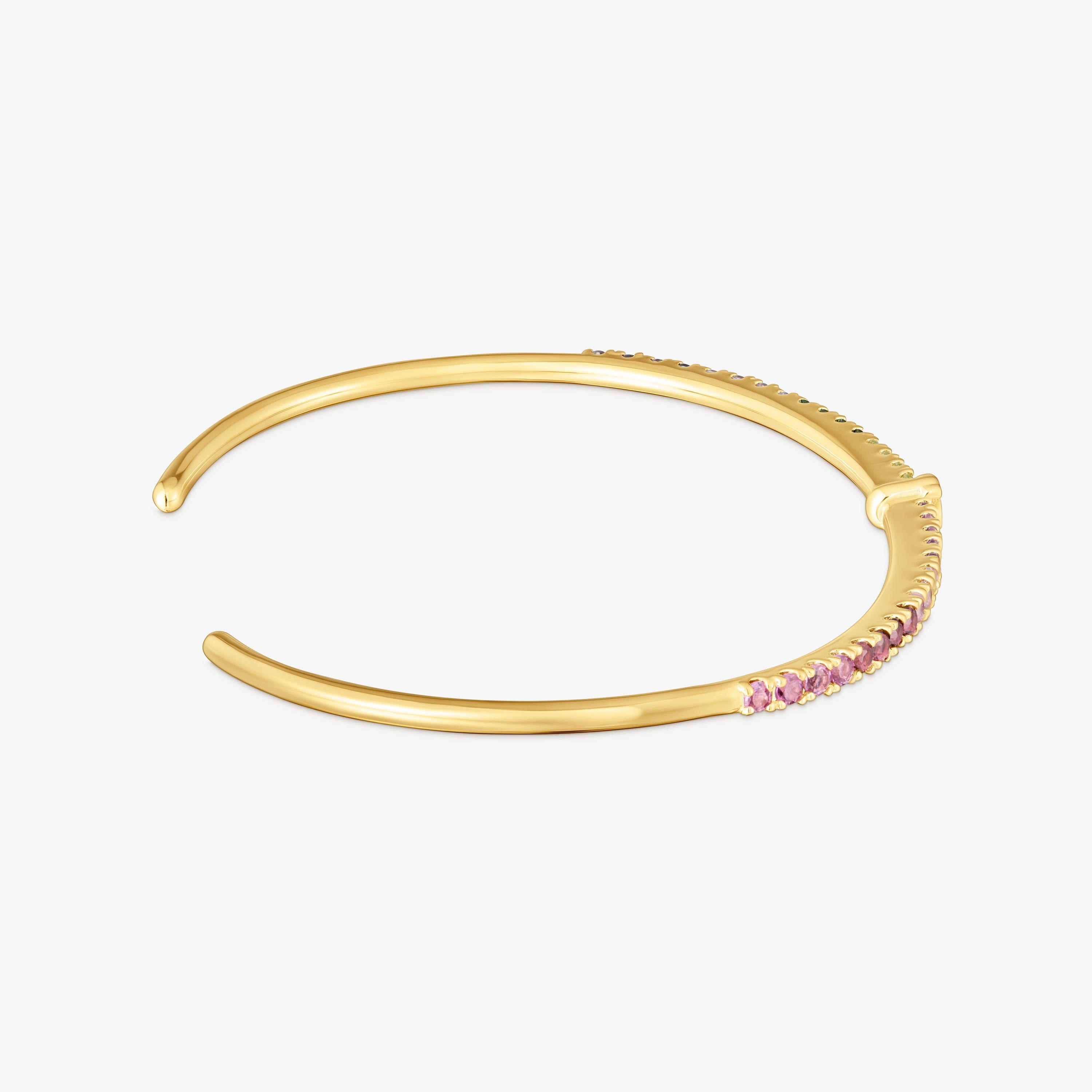 18K gold vermeil Bangle with gemstones TOUS Straight