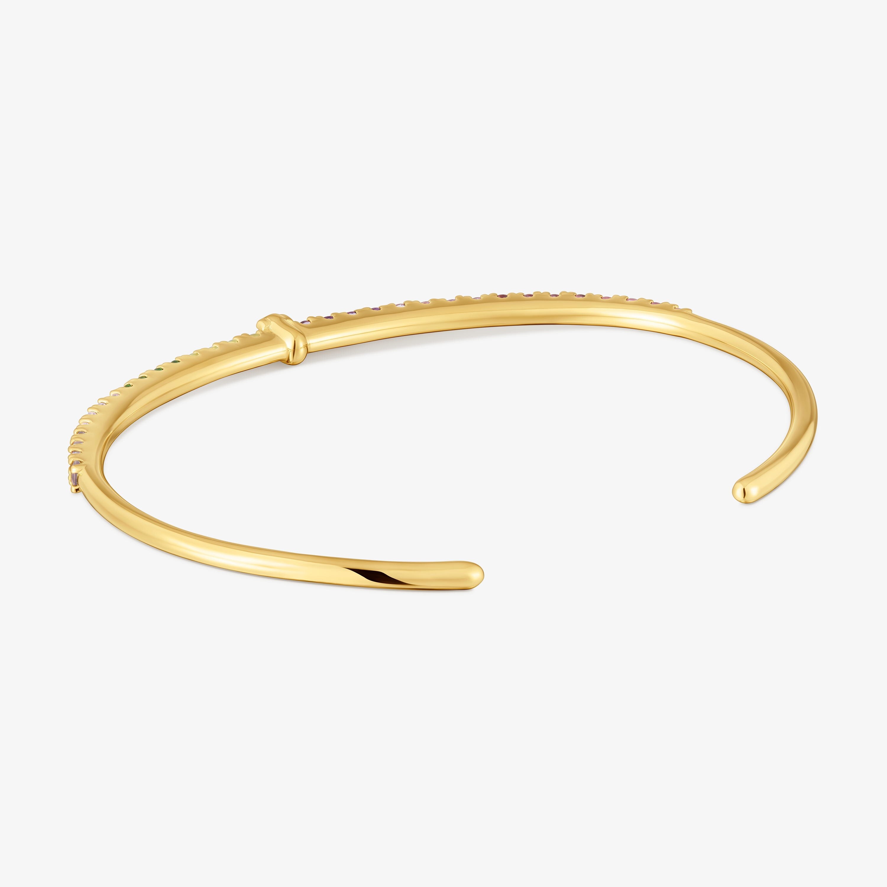 18K gold vermeil Bangle with gemstones TOUS Straight