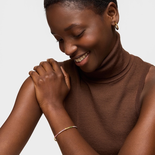 Armreif aus 18&nbsp;kt vergoldetem Silber mit Edelsteinen TOUS Straight