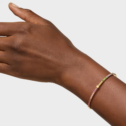 Armreif aus 18&nbsp;kt vergoldetem Silber mit Edelsteinen TOUS Straight