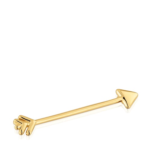 Broche con ba&ntilde;o de oro 18 kt sobre plata TOUS Flechazo