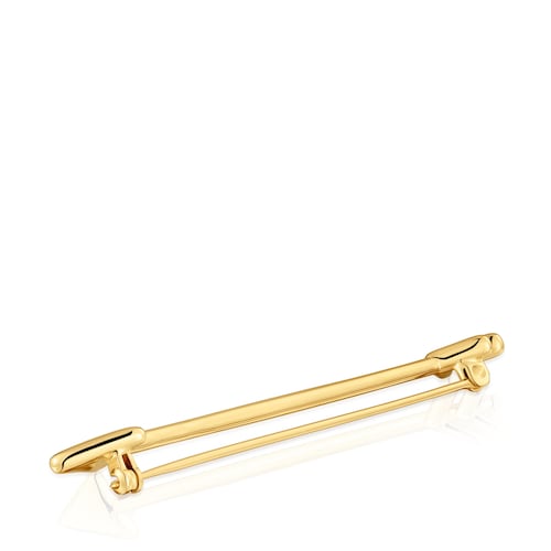 Broche con ba&ntilde;o de oro 18 kt sobre plata TOUS Flechazo