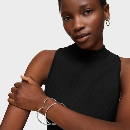 Pulsera esclava coraz&oacute;n de plata Straight