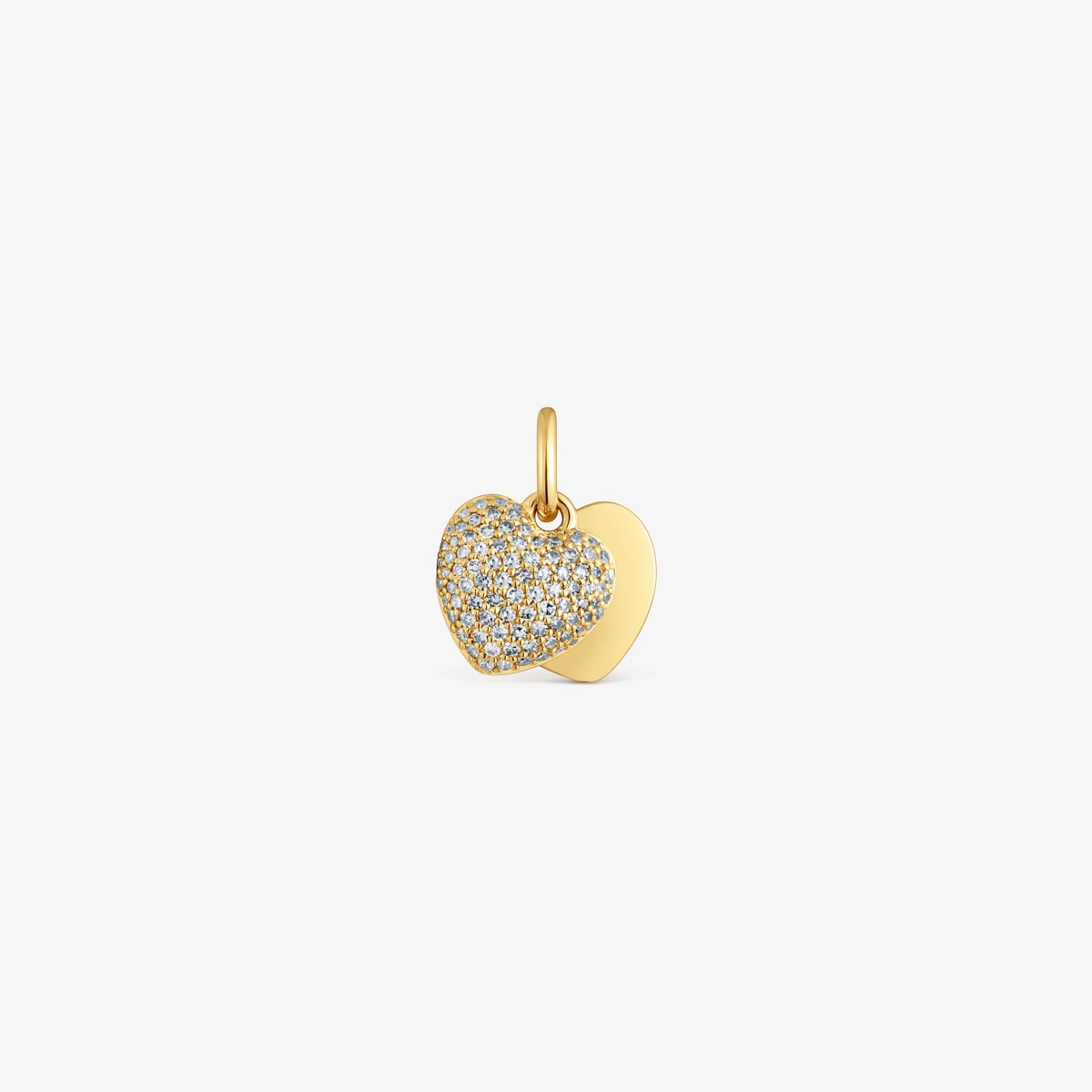 Tous - Colgante De Oro 14 Kt Doble Corazón Y Diamantes Tous Flechazo - Transparente