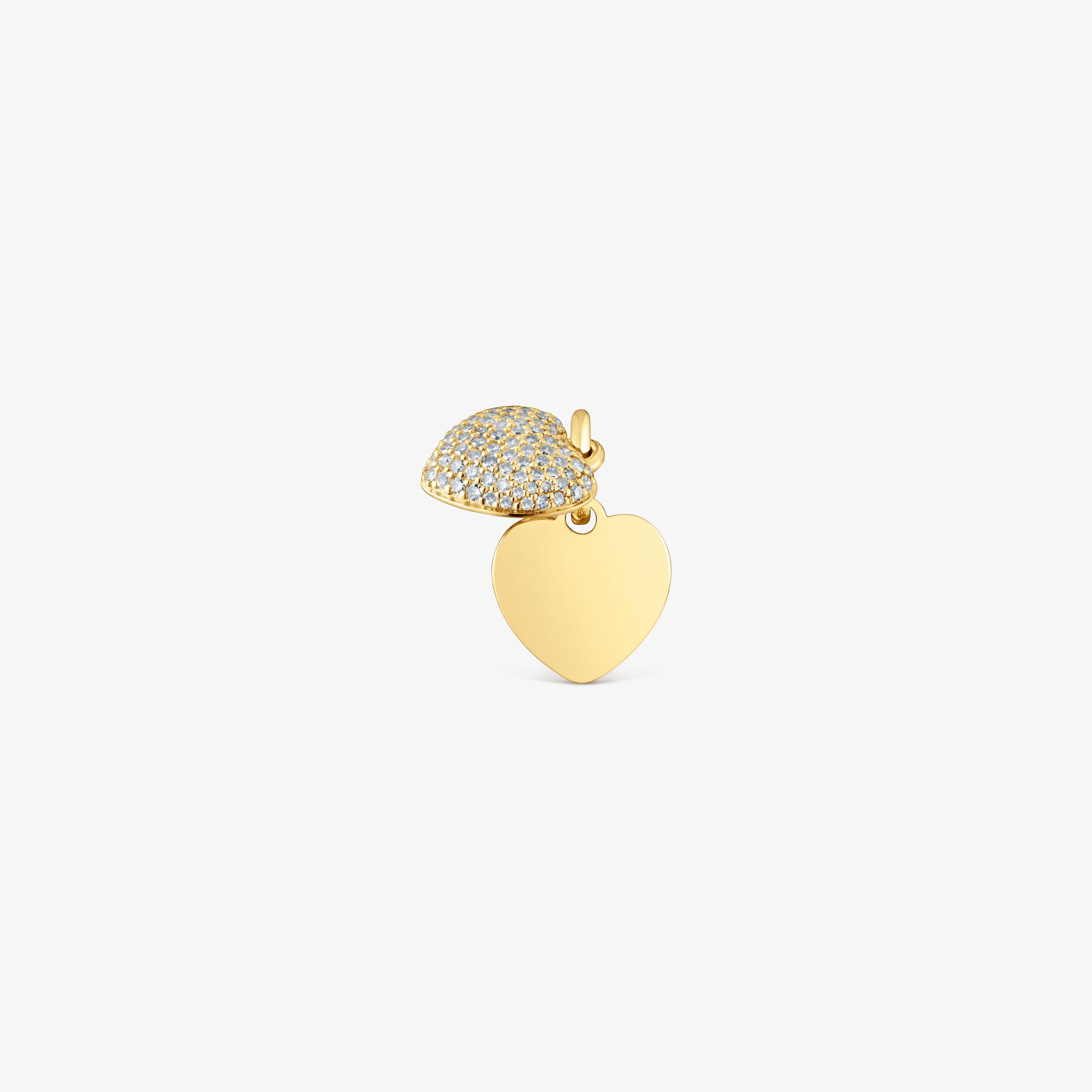 14K solid gold double-heart Pendant with diamonds TOUS Flechazo