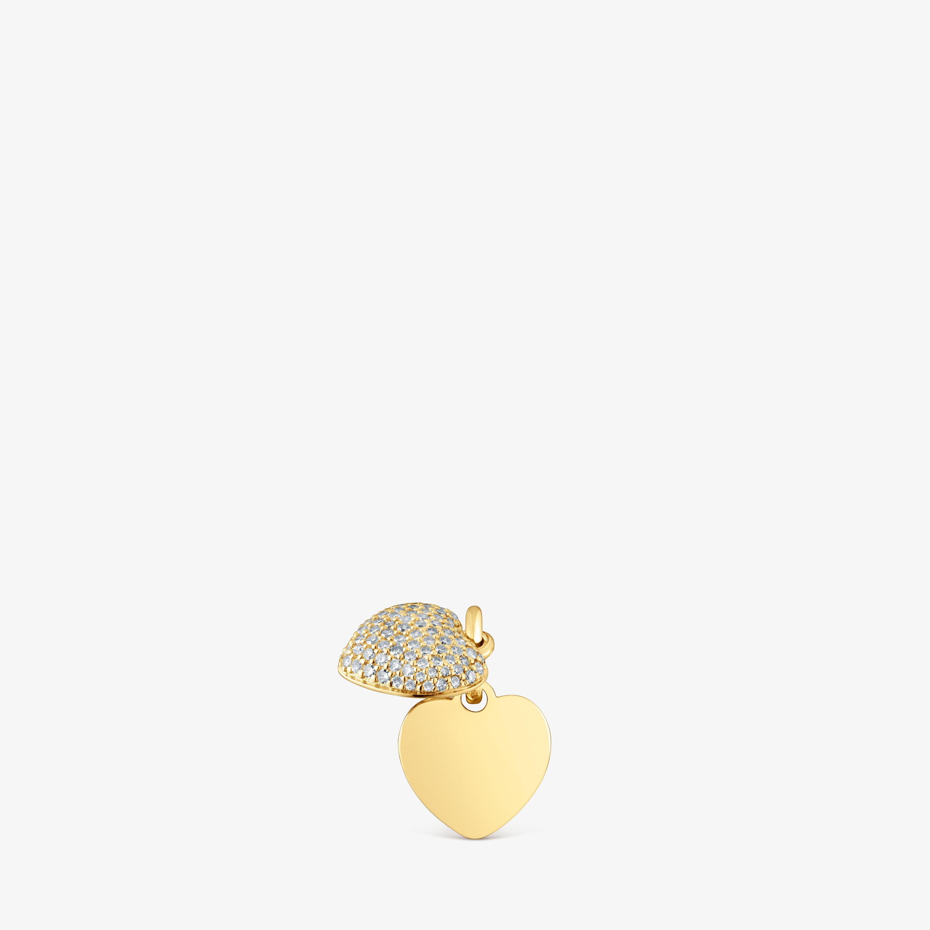 14K solid gold double-heart Pendant with diamonds TOUS Flechazo