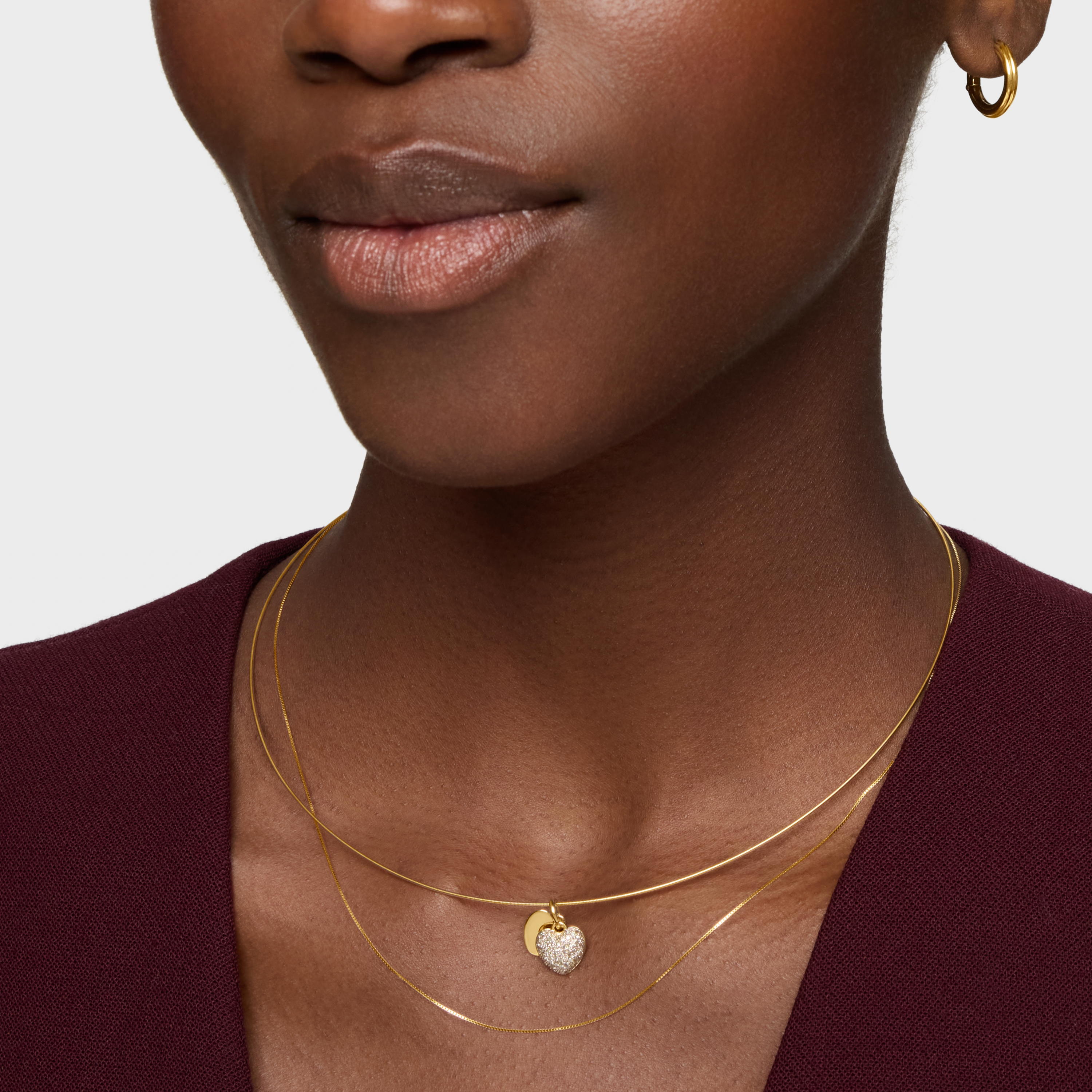 14K solid gold double-heart Pendant with diamonds TOUS Flechazo
