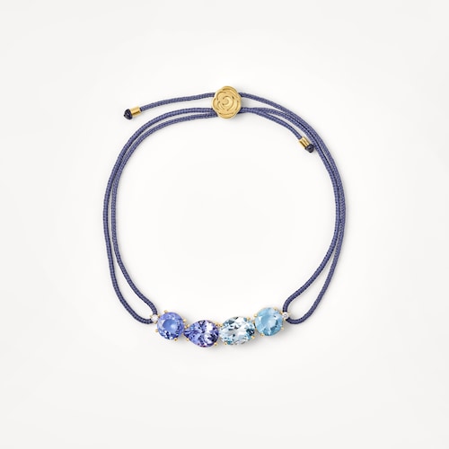 Bracciale in oro e cordino blu con diamanti e pietre preziose TOUS ATELIER