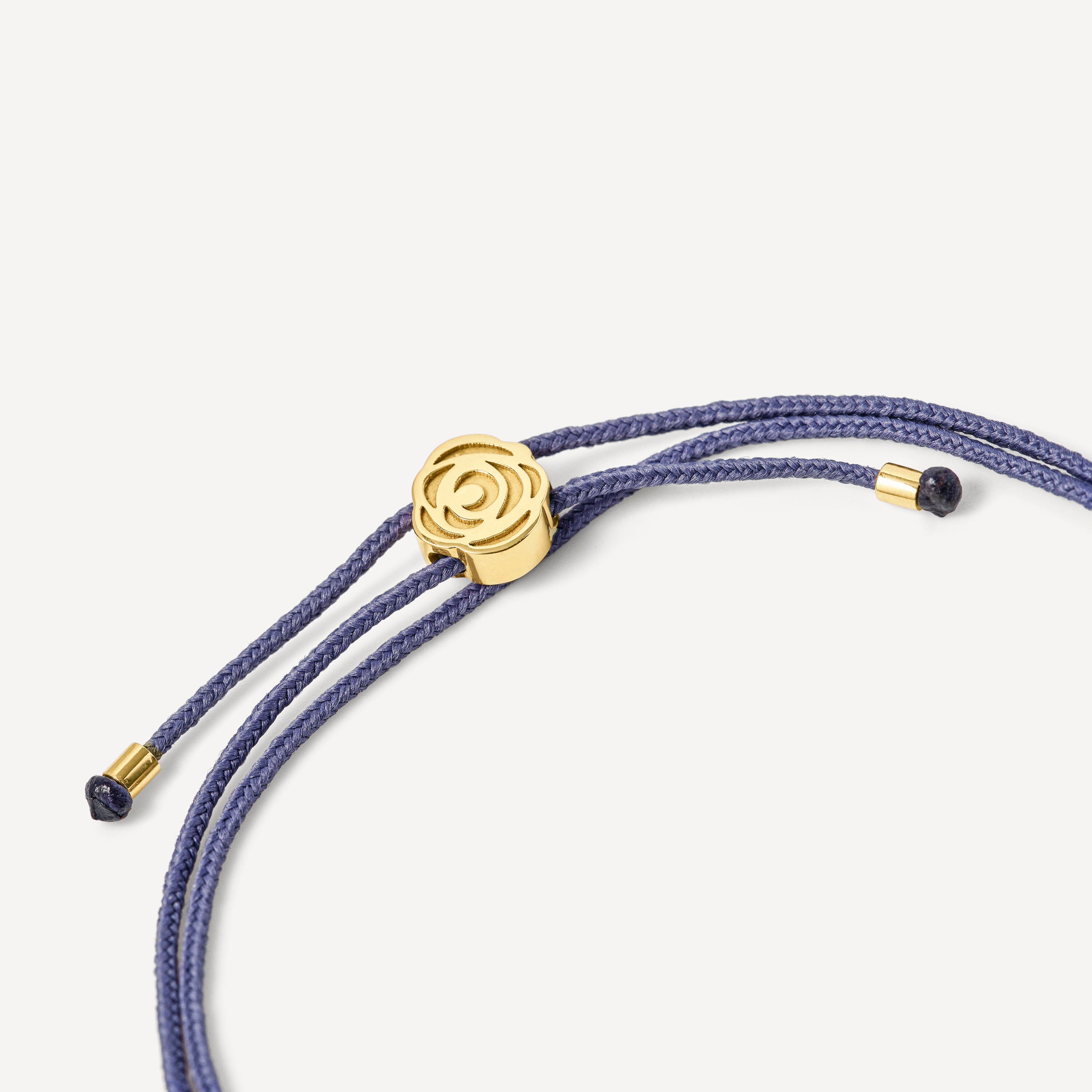 Gold Bracelet with diamonds, gemstones and blue cord TOUS ATELIER