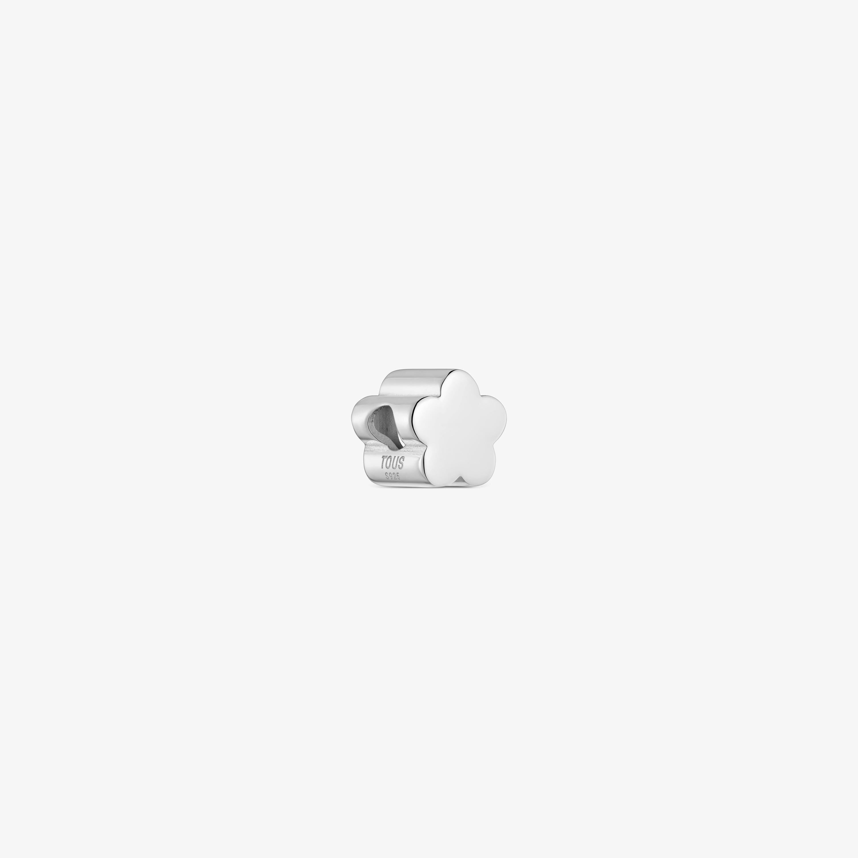 7 mm silver flower-motif Charm TOUS Mesh Tube 